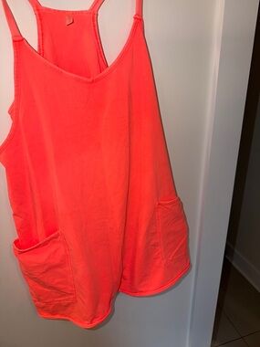 Free People Neon Coral Pocket Romper